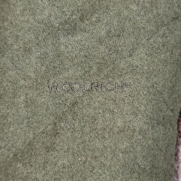 WOOLRICH Olive Heather 100% Wool Full Zip Quilt Stitch Jacket w Pockets Women XL - Picture 5 of 8